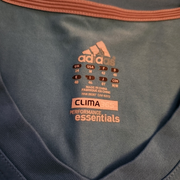 Adidas Training Active Stretch V-Neck Tank Top Turquoise Blue Medium - Picture 6 of 13